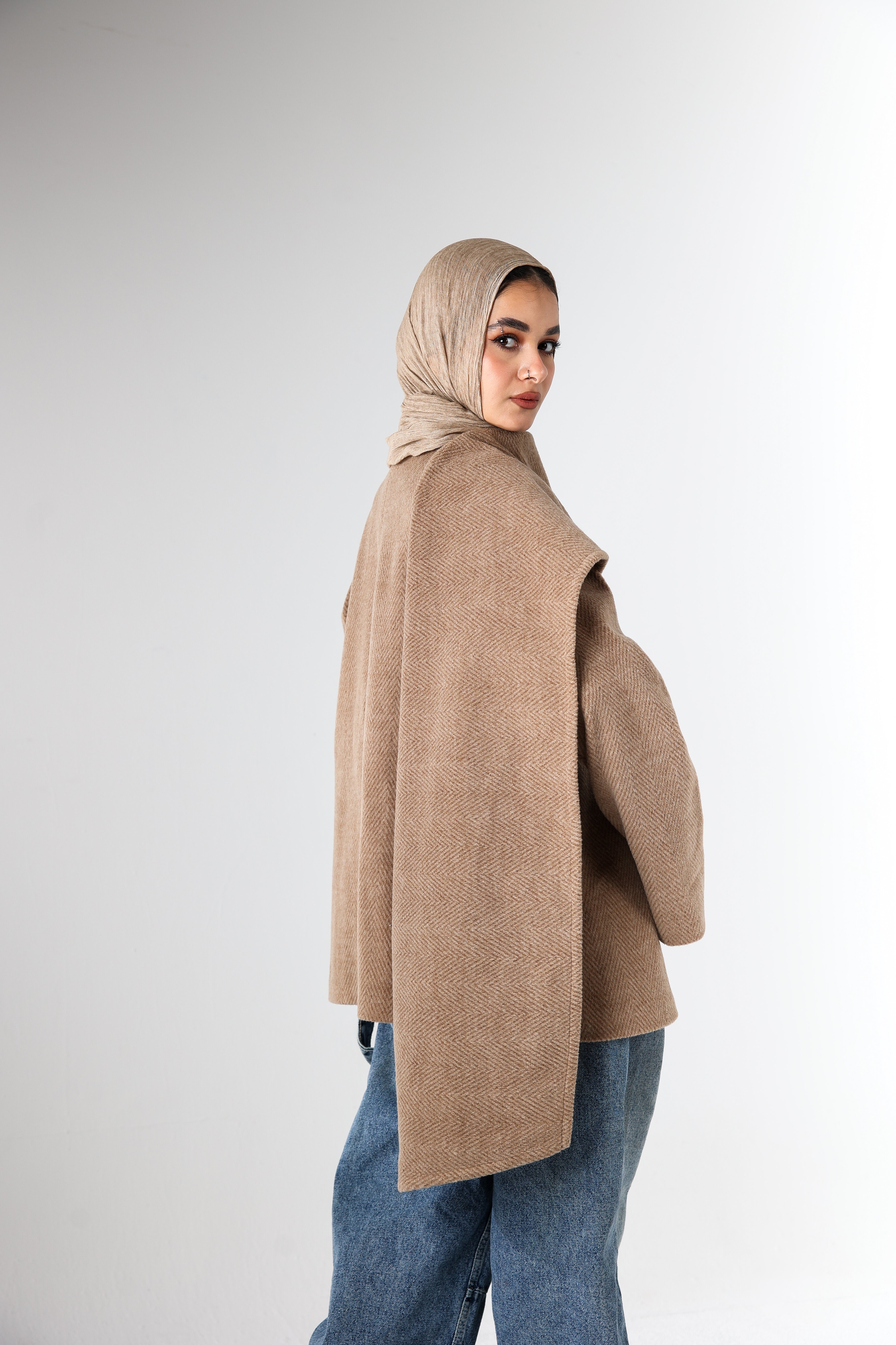 Wool Jacket With Scarf