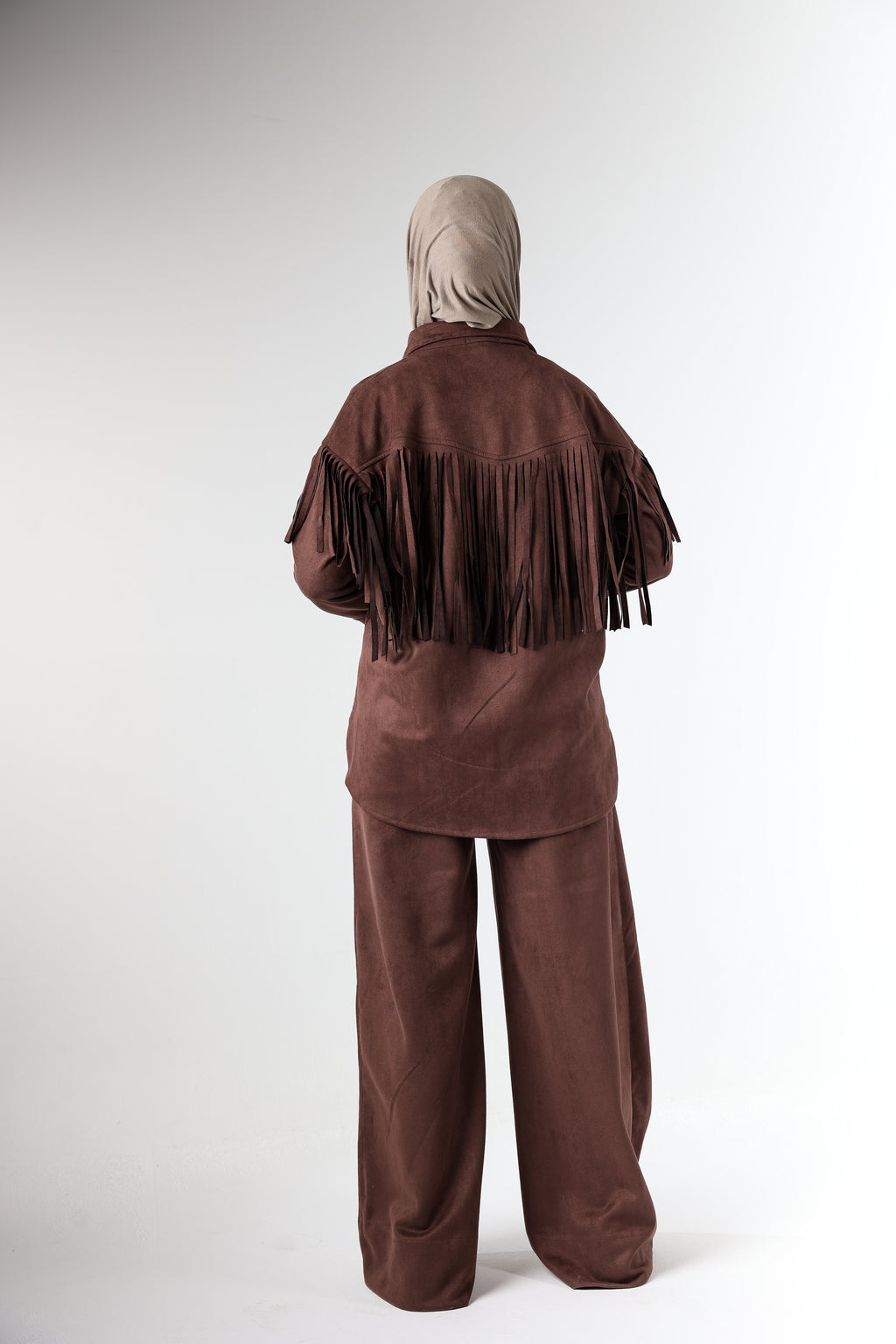 Fringes Suede Set - Brown