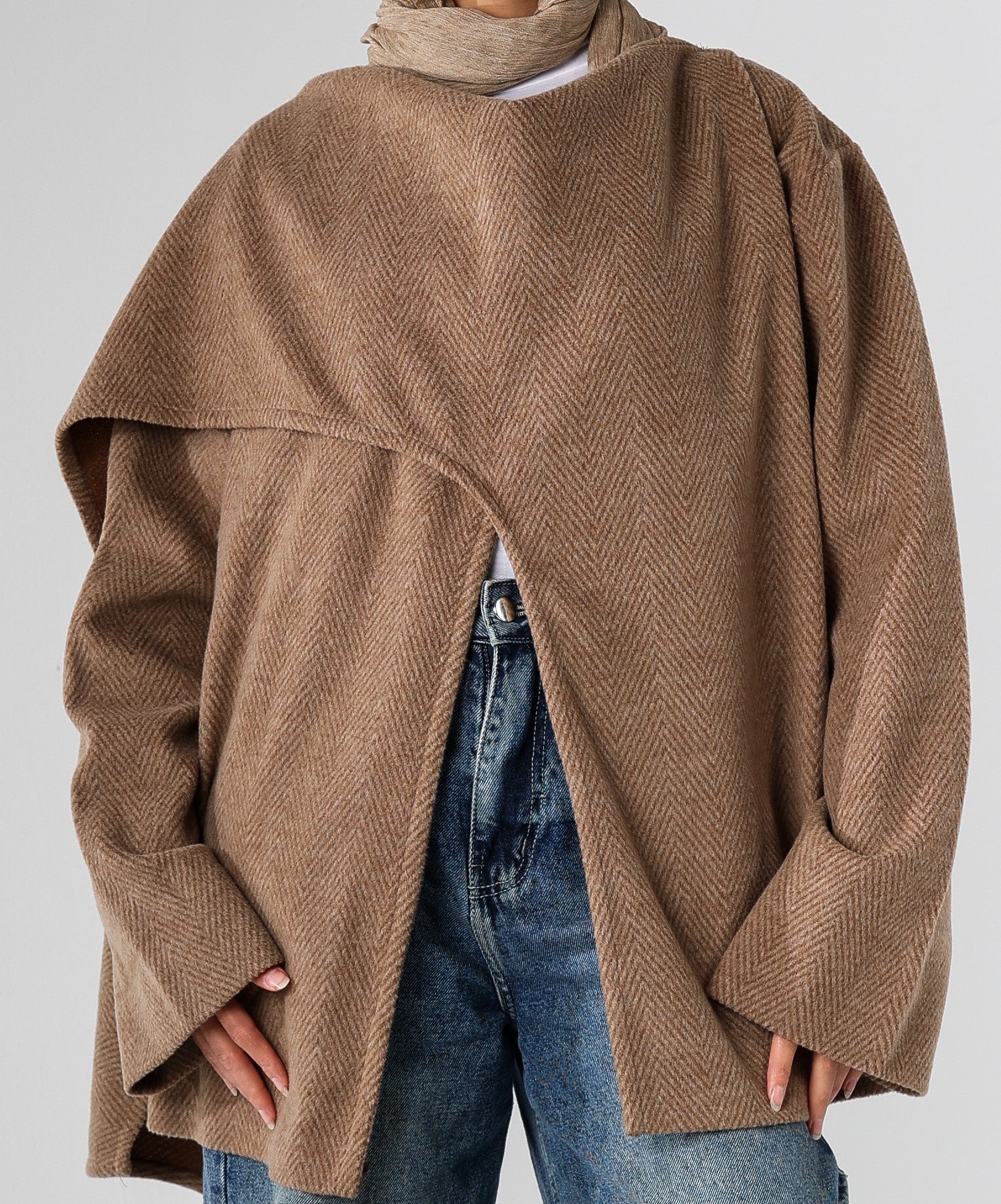 Wool Jacket With Scarf